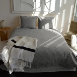 Bedsprei Flowers - Zilver
