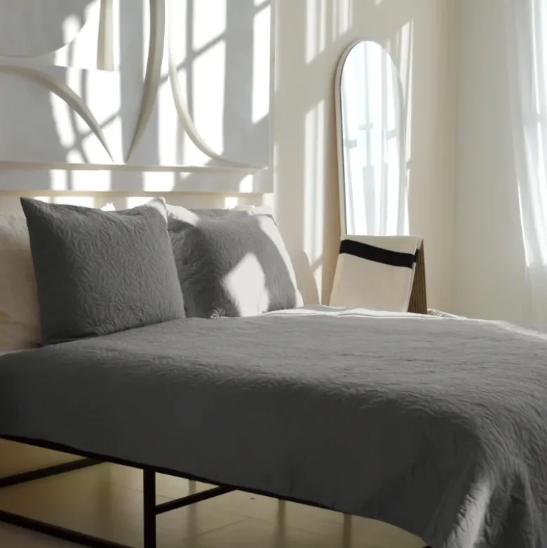Bedsprei Flowers - Zilver
