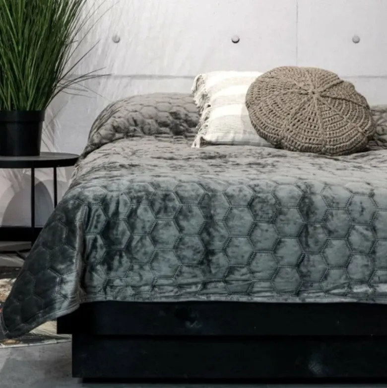 Bedsprei Peggy - Donkergrijs