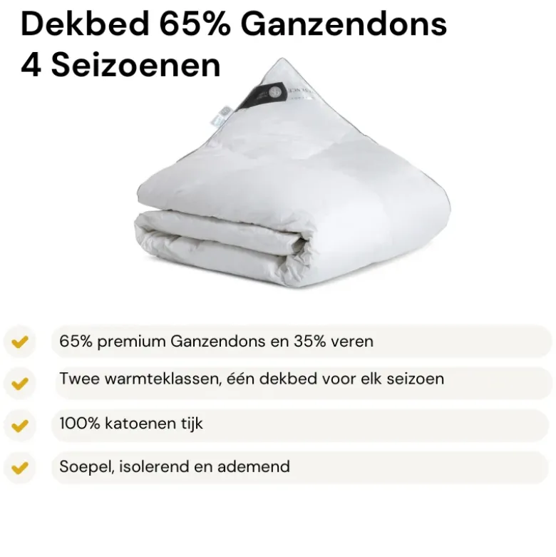Dekbed Dons - 65% Ganzendons - 4 Seizoenen