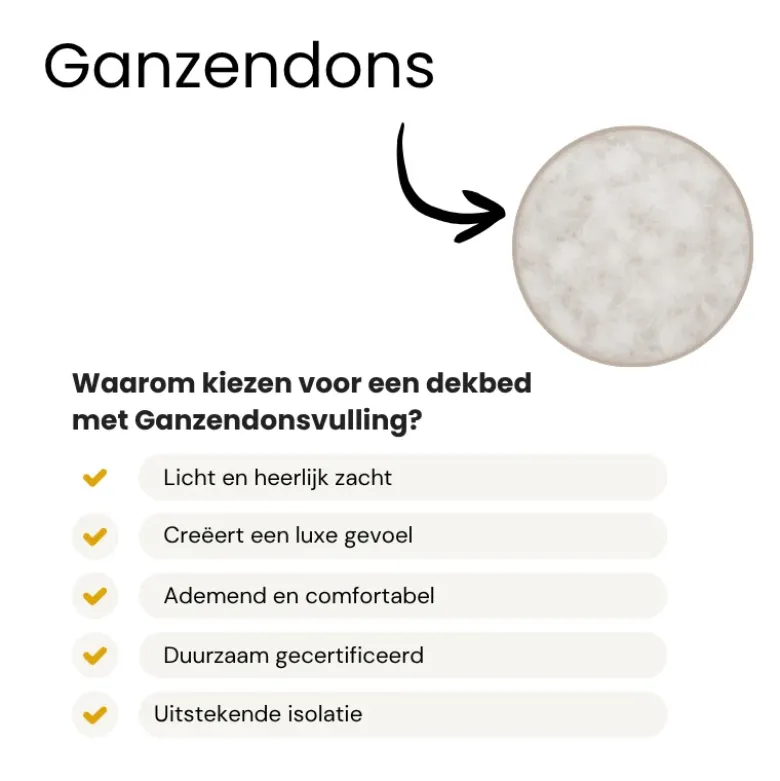 Dekbed Dons - 65% Ganzendons - 4 Seizoenen