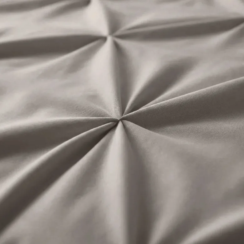 Dekbedovertrek Border Pintuck - Taupe/Grijs