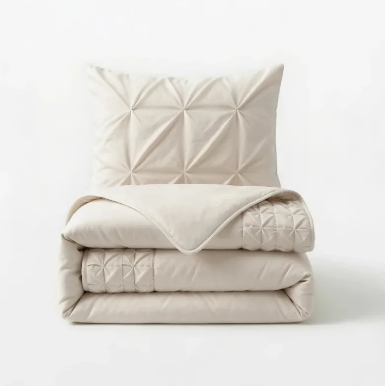 Dekbedovertrek Border Pintuck - Beige