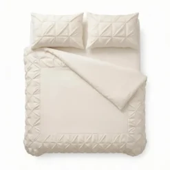 Dekbedovertrek Border Pintuck - Beige