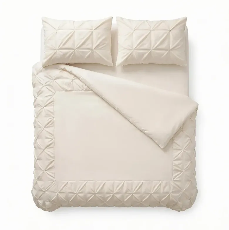 Dekbedovertrek Border Pintuck - Beige