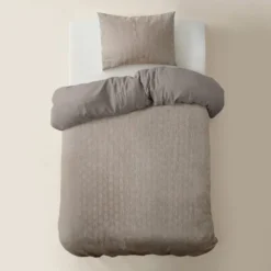 Dekbedovertrek Flanel Art - Taupe