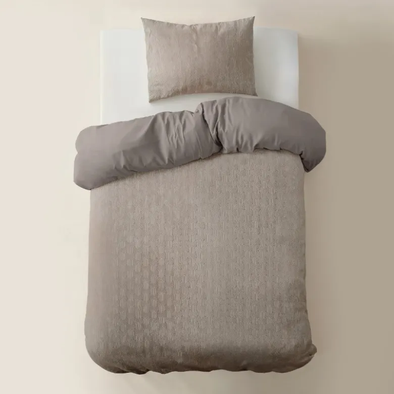 Dekbedovertrek Flanel Art - Taupe