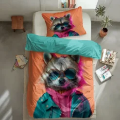 Dekbedovertrek Katoen - Animal Couture - Racoon