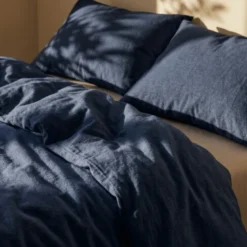 Dekbedovertrek Katoen Flanel - Uni - Navy