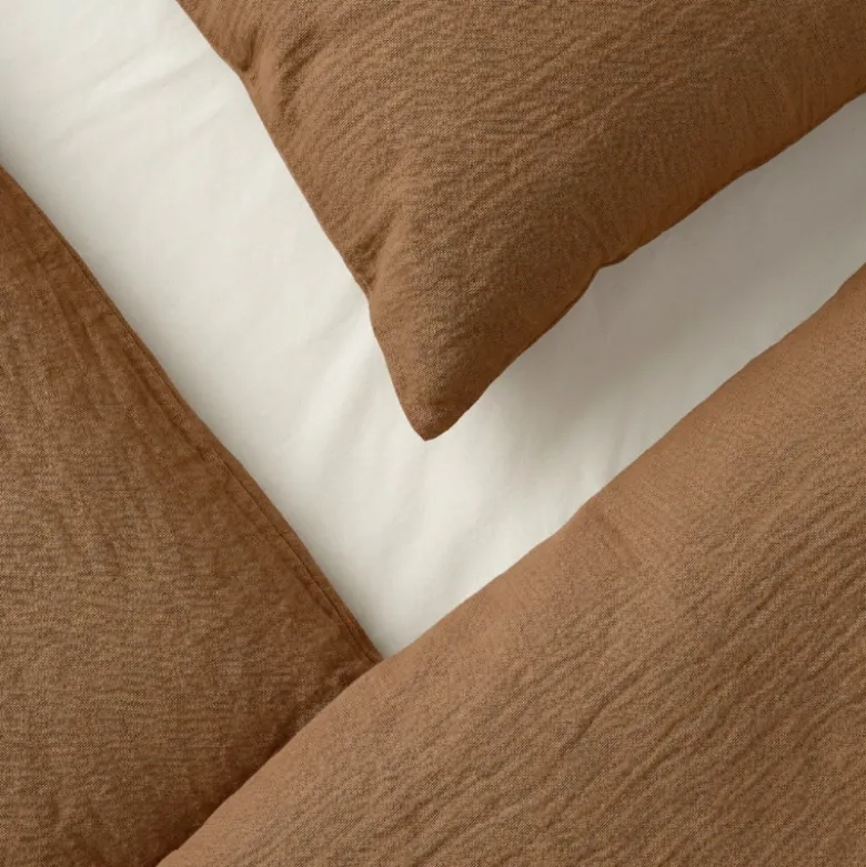 Dekbedovertrek Katoen - Mousseline - Terracotta
