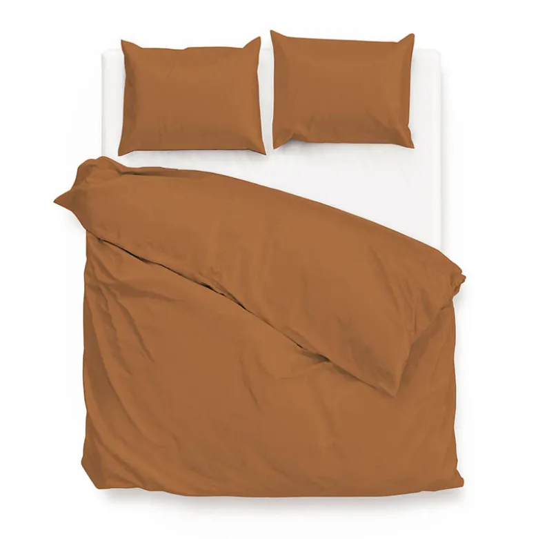 Dekbedovertrek Katoen-Satijn - Satinado - Cognac Brown