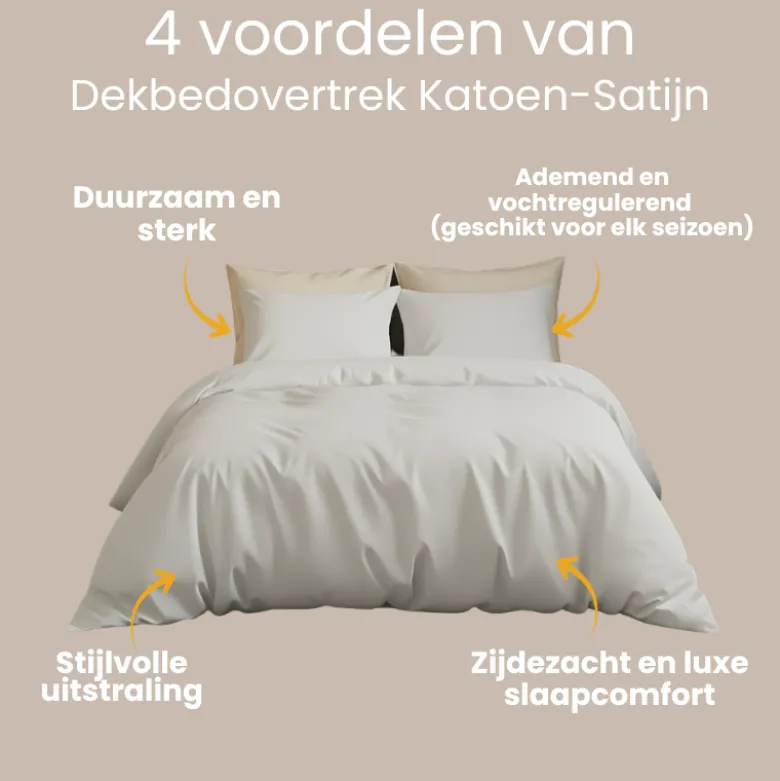 Dekbedovertrek Katoen-Satijn Uni - Wit