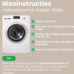Dekbedovertrek Katoen-Satijn Uni - Groen