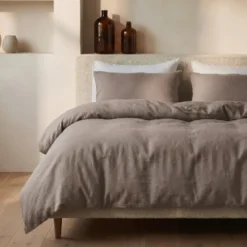 Dekbedovertrek Katoen Stone Washed - Taupe