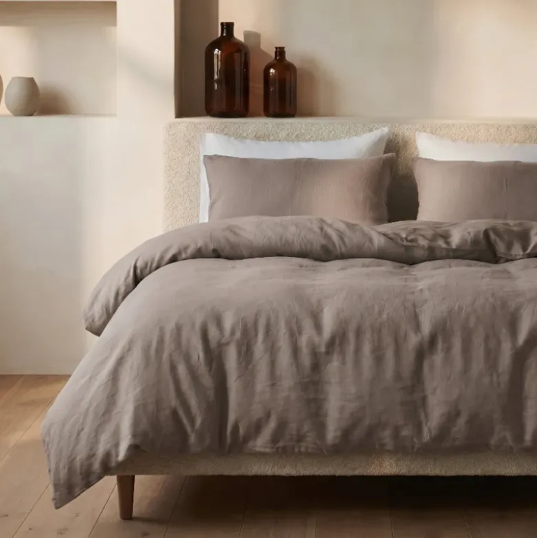 Dekbedovertrek Katoen Stone Washed - Taupe