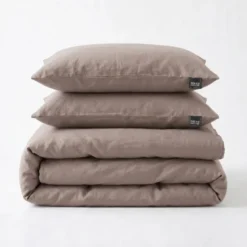Dekbedovertrek Katoen Stone Washed - Taupe