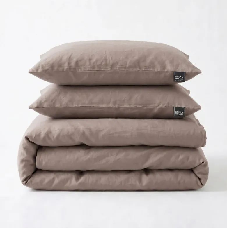 Dekbedovertrek Katoen Stone Washed - Taupe