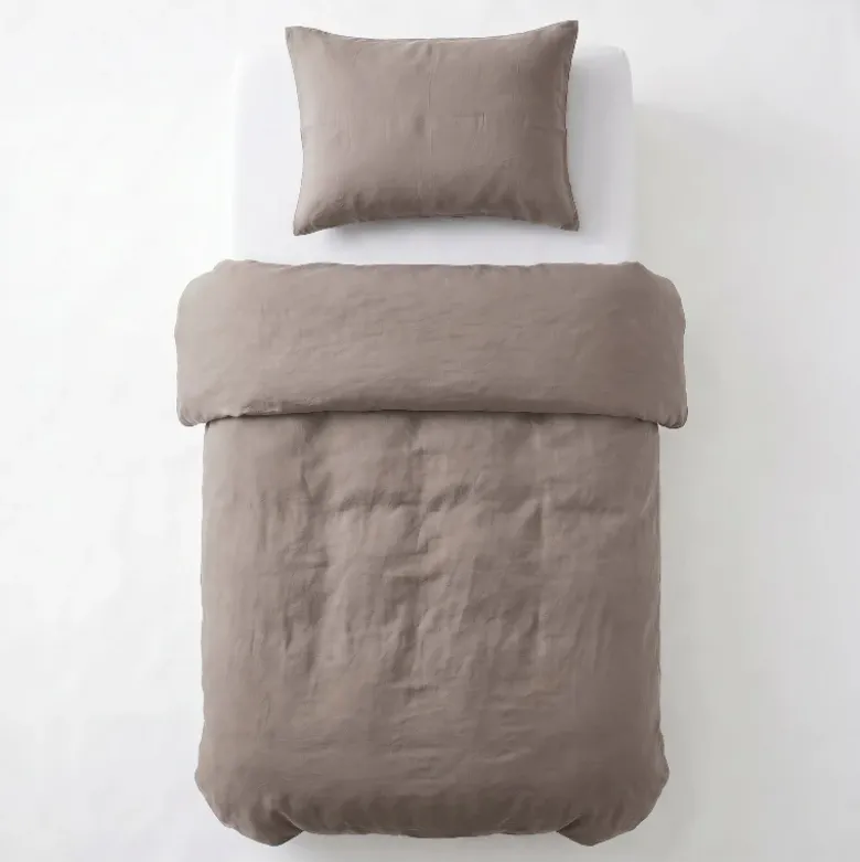 Dekbedovertrek Katoen Stone Washed - Taupe