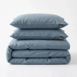 Dekbedovertrek Katoen Stone Washed - Blauw