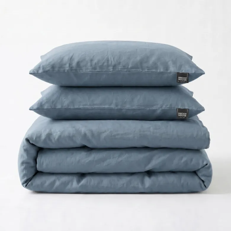 Dekbedovertrek Katoen Stone Washed - Blauw