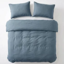 Dekbedovertrek Katoen Stone Washed - Blauw