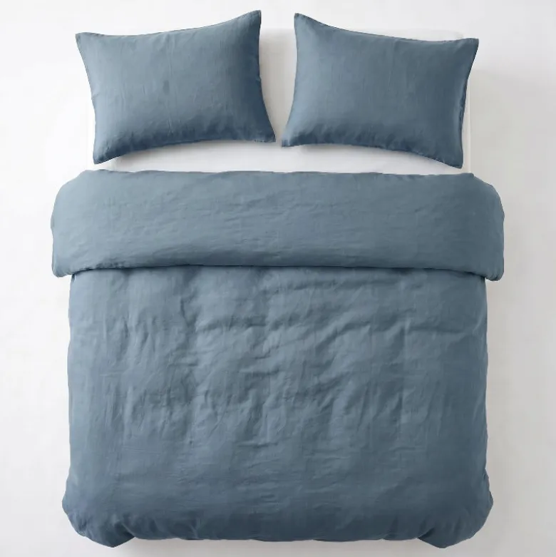 Dekbedovertrek Katoen Stone Washed - Blauw