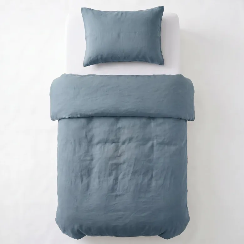 Dekbedovertrek Katoen Stone Washed - Blauw