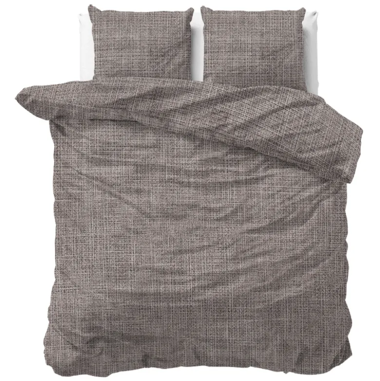 Dekbedovertrek Katoen - Vintage Bruin/Taupe