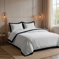 Dekbedovertrek Percale-Katoen - Hotel Emilio - Wit/Zwart