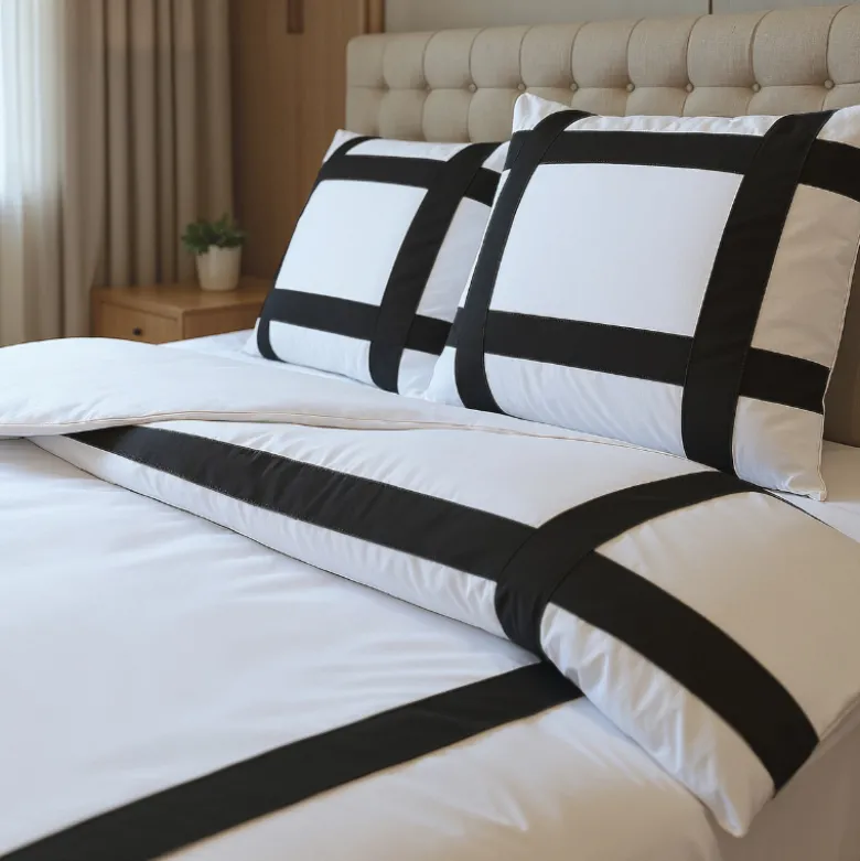 Dekbedovertrek Percale-Katoen - Hotel Alberto - Zwart/Wit