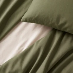 Dekbedovertrek Percale Katoen Uni - Groen