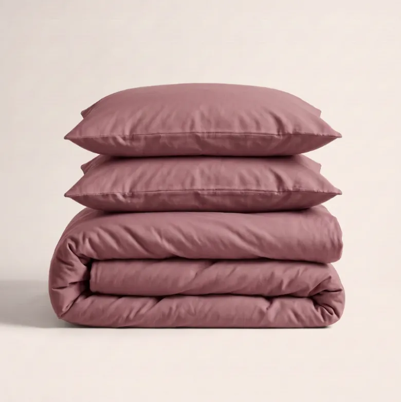 Dekbedovertrek Percale Katoen Uni - Oud Roze