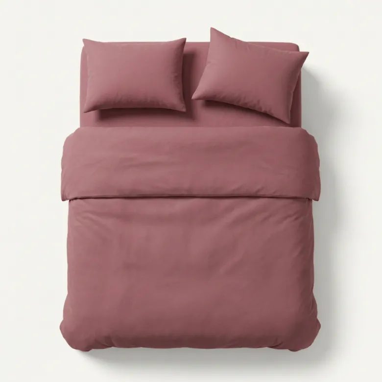 Dekbedovertrek Percale Katoen Uni - Oud Roze