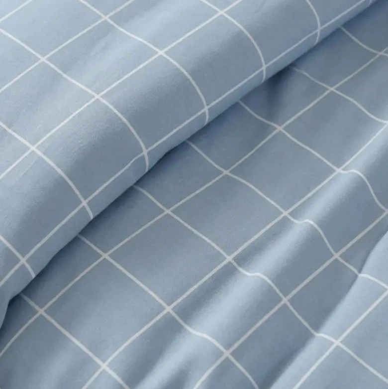 Dekbedovertrek Percale-Katoen - Squared Blauw
