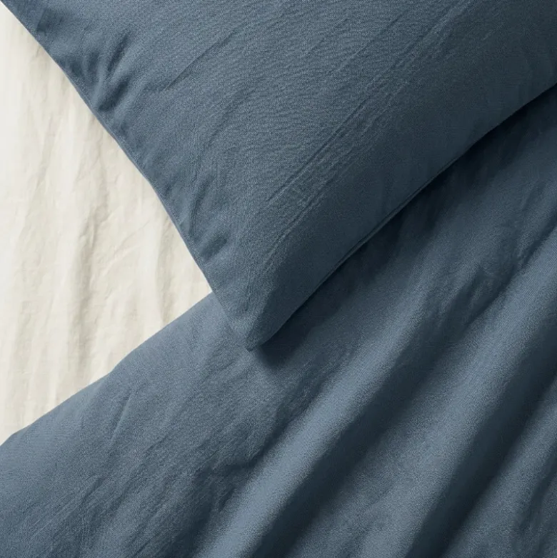 Dekbedovertrek Percale-Katoen - Stonewash Blue