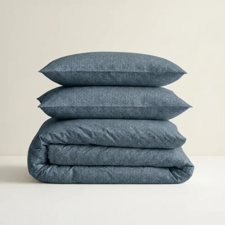 Dekbedovertrek Percale-Katoen - Stonewash Blue