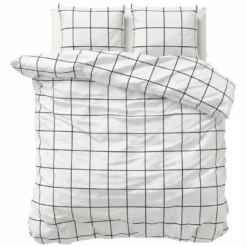Dekbedovertrek Percale-Katoen - Squared Wit