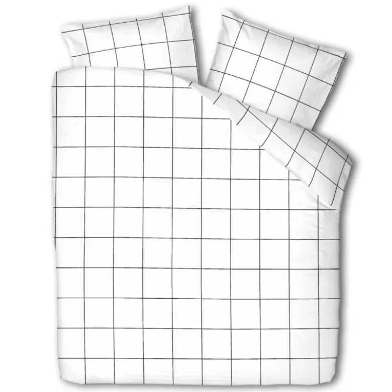 Dekbedovertrek Percale-Katoen - Squared Wit