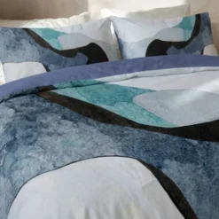 Dekbedovertrek Percale-Katoen - Abstract Marble - Blauw