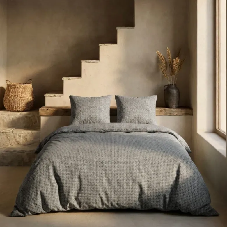 Dekbedovertrek Percale-Katoen - Stonewash Grey