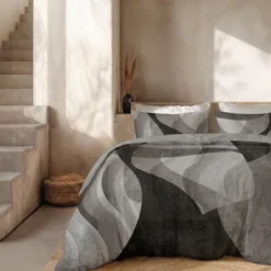 Dekbedovertrek Percale-Katoen - Abstract Marble - Grijs