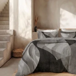 Dekbedovertrek Percale-Katoen - Abstract Marble - Grijs