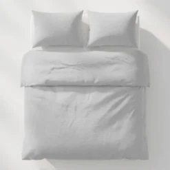 Dekbedovertrek Percale Katoen - Zilver/Grijs