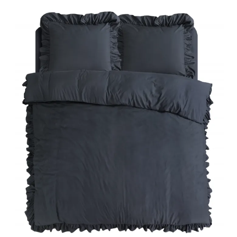 Dekbedovertrek Ruffles - Antraciet