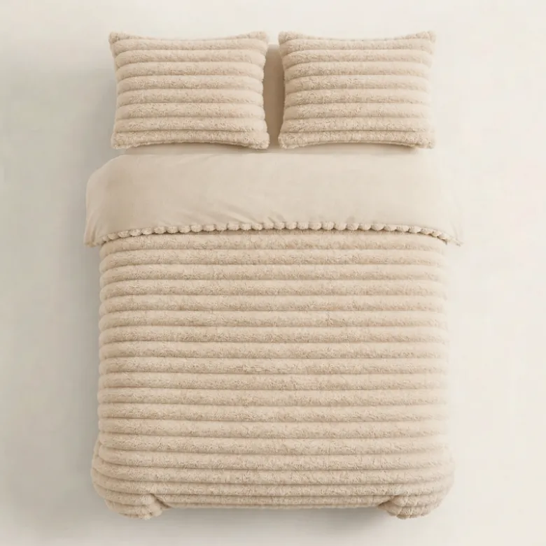 Dekbedovertrek Teddy Rib - Creme/Off White