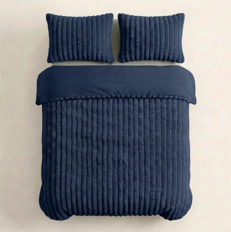 Dekbedovertrek Teddy Rib - Navy