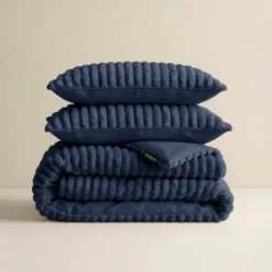 Dekbedovertrek Teddy Rib - Navy
