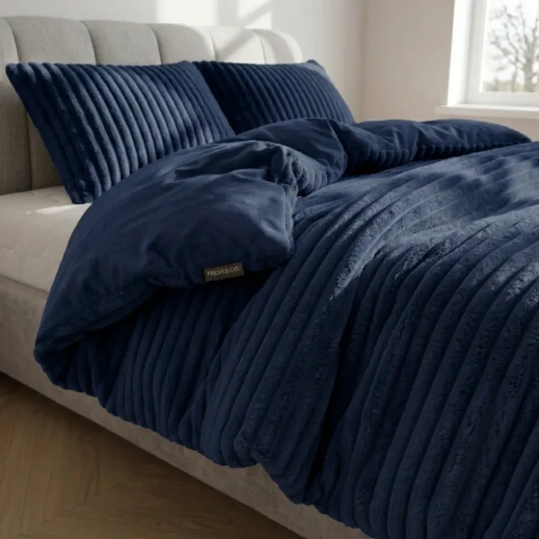 Dekbedovertrek Teddy Rib - Navy