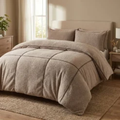 Dekbedovertrek Teddy Trim - Taupe