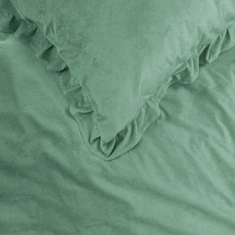 Dekbedovertrek Velvet Ruffles - Groen